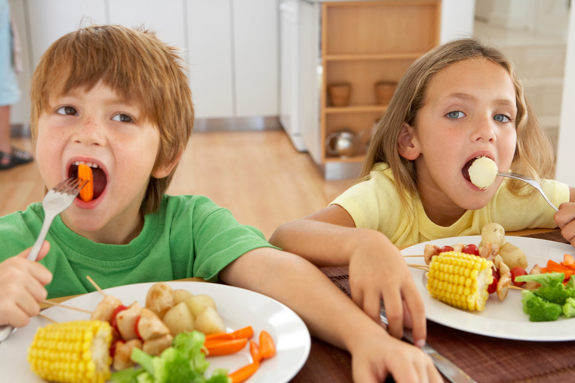 Children eating meal